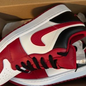 Jordan Red and Black Athletic Shoes low-Top Design